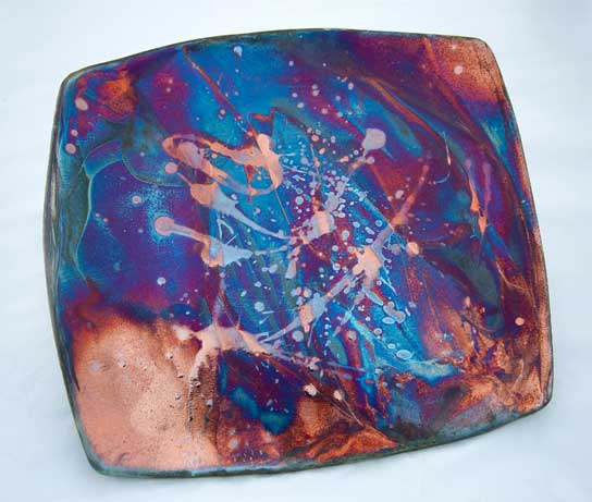 Copper blues square plate #ur03 pottery for sale